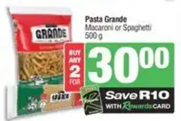 SuperSpar Pasta grande macaroni or spaghetti offer