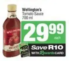 SuperSpar Wellington's tomato sauce offer
