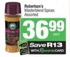 SuperSpar Robertson's masterblend spices assorted offer