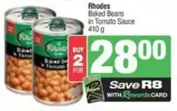 SuperSpar Rhodes baked beans in tomato sauce offer
