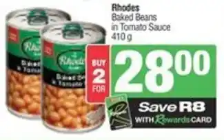 SuperSpar Rhodes baked beans in tomato sauce offer
