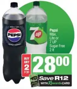 SuperSpar Pepsi Max, Lite or 7 UP Sugar Free offer