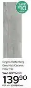 CTM Origins Hartenberg Grey Matt Ceramic Floor Tile-200 x 600mm Per Sqm offer