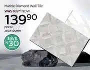 CTM Marble Diamond Wall Tile-250 x 400mm Per Sqm offer