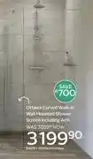 CTM Ottawa Curved Walk In Wall Mounted Shower Screen Including Arm-1100 x 2000mm Each offer