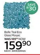 CTM Bolle Teal Eco Glass Mosaic-300 x 300mm Each offer