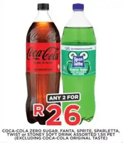OK Express Coca-cola zero sugar, fanta, sprite, sparletta, twist or stoney soft drink assorted offer