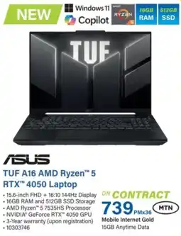 Incredible Connection ASUS TUF A16 AMD Ryzen 5 RTX 4050 Laptop offer