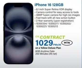 Incredible Connection iPhone 16 128GB offer