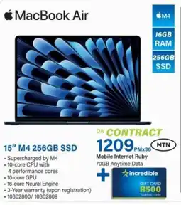 Incredible Connection MacBook Air 15" M4 256GB SSD offer