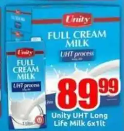 Three Star Cash and Carry Unity UHT Long Life Milk offer