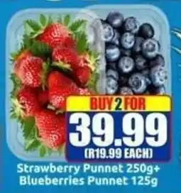 Three Star Cash and Carry Strawberry Punnet + Blueberries Punnet offer