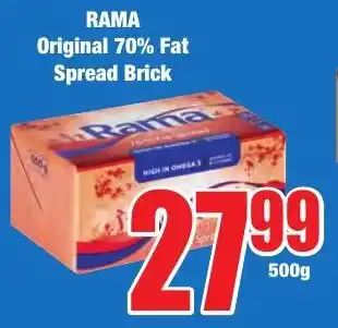 Boxer Superstores RAMA Original 70% Fat Spread Brick offer