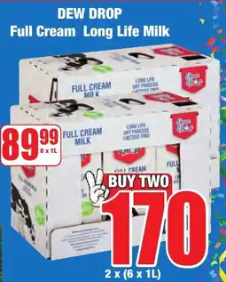 Boxer Superstores DEW DROP Full Cream Long Life Milk offer