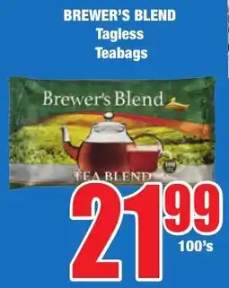Boxer Superstores BREWER'S BLEND Tagless Teabags offer
