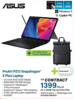 Incredible Connection ASUS ProArt PZ13 Snapdragon X Plus Laptop offer
