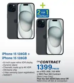 Incredible Connection iPhone 15 128GB + iPhone 15 128GB offer