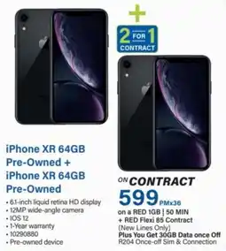 Incredible Connection iPhone XR 64GB Pre-Owned + iPhone XR 64GB Pre-Owned offer