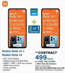 Incredible Connection Redmi Note 14 + Redmi Note 14 offer