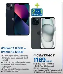 Incredible Connection iPhone 13 128GB + iPhone 15 128GB offer