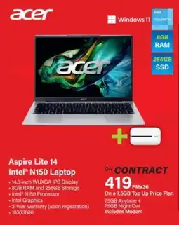 Incredible Connection Acer Aspire Lite 14 Intel N150 Laptop offer
