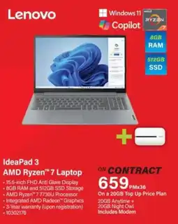 Incredible Connection Lenovo IdeaPad 3 AMD Ryzen 7 Laptop offer