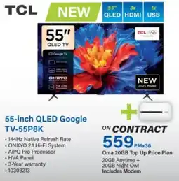 Incredible Connection TCL 55-inch QLED Google TV-55P8K offer