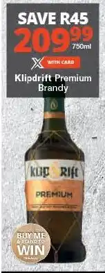 Checkers Klipdrift Premium Brandy offer