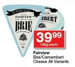 Checkers Fairview Brie/ Camembert Cheese All Variants offer