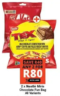 Checkers Nestlé Minis Chocolate Fun Bag All Variants offer