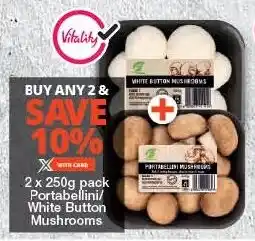 Checkers Portabellini/ White Button Mushrooms offer