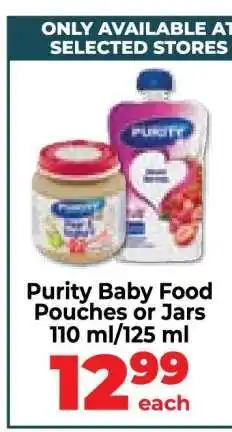 Food Lover's Market Purity Baby Food Pouches or Jars offer