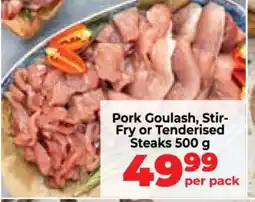 Food Lover's Market Pork Goulash, Stir-Fry or Tenderised Steaks 500 g offer