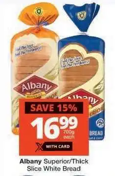 Checkers Albany Superior/Thick Slice White Bread offer