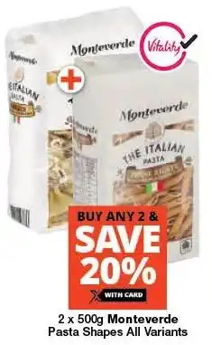 Checkers Monteverde Pasta Shapes All Variants offer