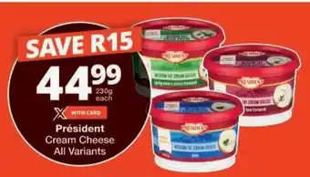 Checkers PRESIDENT Cream Cheese offer