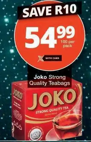 Checkers JOKO STRONG QUALITY TEABAGS offer