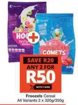 Checkers Froozels Cereal offer