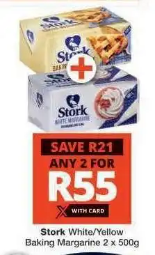 Checkers Stork White/Yellow Baking Margarine 2 x 500g offer