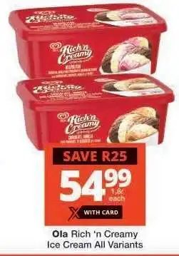 Checkers OLA Rich 'n Creamy Ice Cream offer