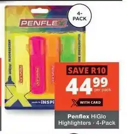 Checkers Penflex HiGlo Highlighters - 4-Pack offer