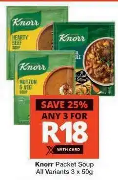 Checkers Knorr Packet Soup offer