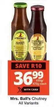 Checkers MRS BALL'S CHUTNEY offer