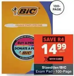 Checkers Staedtler/BIC Exam Pad offer