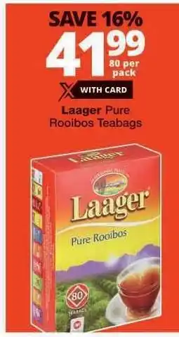 Checkers Laager Pure Rooibos Teabags offer