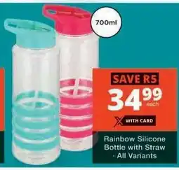 Checkers Rainbow Silicone Bottle with Straw offer