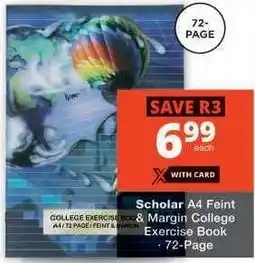 Checkers Scholar A4 Feint & Margin College Exercise Book offer