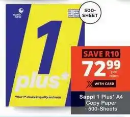 Checkers Sappi 1 Plus* A4 Copy Paper offer