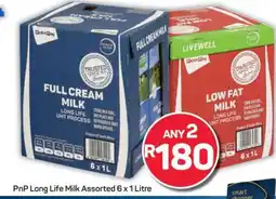 Pick n Pay PnP Long Life Milk Assorted 6 x 1 Litre offer
