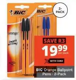 Checkers BIC Orange Ballpoint Pens - 2-Pack offer